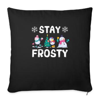 Funny Christmas Pajama Cool Snowman Xmas - Sofa pillowcase 17,3'' x 17,3'' (45 x 45 cm) - black - Front
