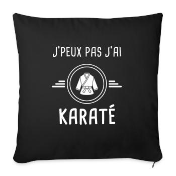 karaté je peux pas j'ai karaté karategi karatéka - Housse de coussin décorative 45 x 45 cm - noir - Devant