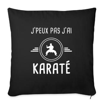 karaté je peux pas j'ai karaté karatéka - Housse de coussin décorative 45 x 45 cm - noir - Devant