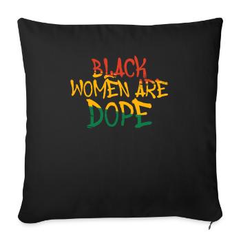 Les femmes noires sont le Mois de l’histoire des Noirs Afro - Housse de coussin décorative 45 x 45 cm - noir - Devant