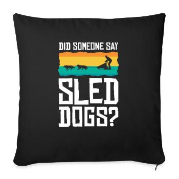 Traîneau à chiens | Mushing - Housse de coussin décorative 45 x 45 cm - noir - Devant