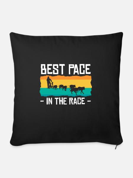 Dog Sledding | Mushing - Sofakissenbezug 45 x 45 cm - Schwarz