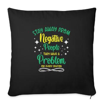 Problem Solution Critical Thinkers Positive - Sofa pillowcase 17,3'' x 17,3'' (45 x 45 cm) - black - Front