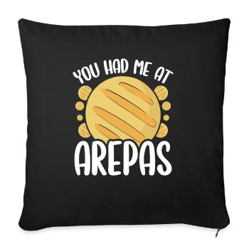 Cuisine colombienne Vous m’avez eu à Arepas Lover Food - Housse de coussin décorative 45 x 45 cm - noir - Devant
