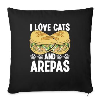 Venezuelan Food Cat Owner Arepas Lover Colombian - Sofa pillowcase 17,3'' x 17,3'' (45 x 45 cm) - black - Front