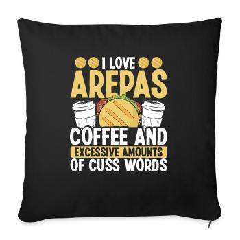 Cuisine colombienne Arepas Maker Café Arepa Lover - Housse de coussin décorative 45 x 45 cm - noir - Devant