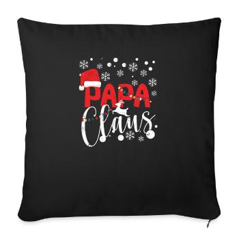 Papa Claus Père Noël assorti famille Noël - Housse de coussin décorative 45 x 45 cm - noir - Devant