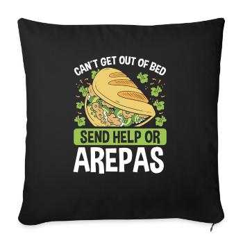 Colombian Arepa Lover Send help or Arepas Maker - Sofa pillowcase 17,3'' x 17,3'' (45 x 45 cm) - black - Front