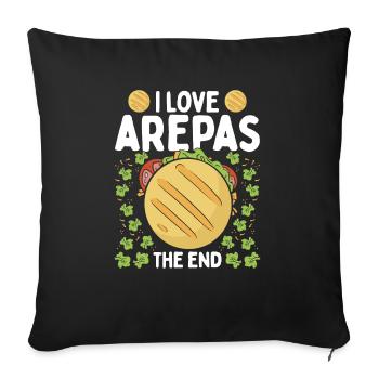 Vénézuélien Arepa Lover J’aime Arepas Colombien - Housse de coussin décorative 45 x 45 cm - noir - Devant