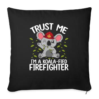 Koala Firefighter Rescue Team Night Shift Fire - Sofa pillowcase 17,3'' x 17,3'' (45 x 45 cm) - black - Front