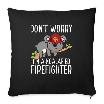 Firefighter Fire Hose Koala Rescueer Firefighter - Sofa pillowcase 17,3'' x 17,3'' (45 x 45 cm) - black - Front