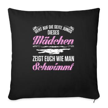 Geht Auf Die Seite Jungs Dieses Mädchen Zeigt Euch - Sofakissenbezug 45 x 45 cm - Schwarz - Vorne