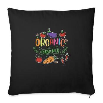 Organic Gardener Vegetables - Sofa pillowcase 17,3'' x 17,3'' (45 x 45 cm) - black - Front