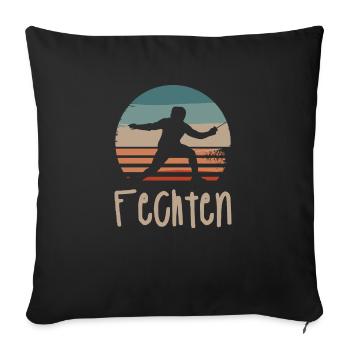 Retro Vintage Classic Fencing Fencer - Sofakissenbezug 45 x 45 cm - Schwarz - Vorne