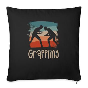 Retro Vintage Classic Grappling Grappler - Sofa pillowcase 17,3'' x 17,3'' (45 x 45 cm) - black - Front