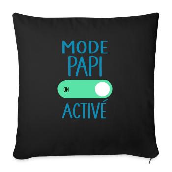 Mode Papi Activé Idée Cadeau Annonce Grossesse - Housse de coussin décorative 45 x 45 cm - noir - Devant