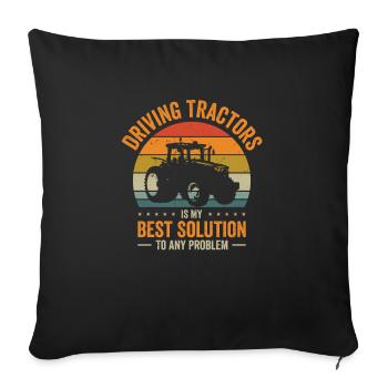 Problem Solution Tractor Farming Agriculture - Sofa pillowcase 17,3'' x 17,3'' (45 x 45 cm) - black - Front