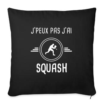 squash je peux pas j'ai squash badiste - Housse de coussin décorative 45 x 45 cm - noir - Devant
