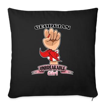 Fille géorgienne incassable I Héritage géorgien I - Housse de coussin décorative 45 x 45 cm - noir - Devant