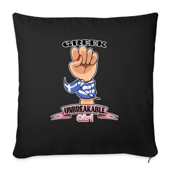 Greek Girl Unbreakable I Greek Heritage I Greece - Sofakissenbezug 45 x 45 cm - Schwarz - Vorne