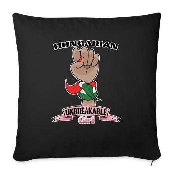 Hungarian Girl Unbreakable I Hungarian Heritage - Sofa pillowcase 17,3'' x 17,3'' (45 x 45 cm) - black - Front