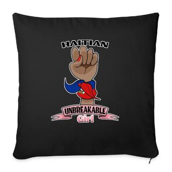 Haitian Girl Unbreakable I Haitian Heritage I - Sofa pillowcase 17,3'' x 17,3'' (45 x 45 cm) - black - Front