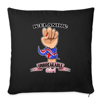 Fille islandaise incassable I Héritage islandais - Housse de coussin décorative 45 x 45 cm - noir - Devant