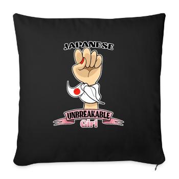 Japanese Girl Unbreakable I Japanese Heritage I - Sofa pillowcase 17,3'' x 17,3'' (45 x 45 cm) - black - Front