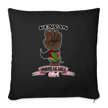 Kenyan Girl Unbreakable I Kenyan Heritage I Kenya - Housse de coussin décorative 45 x 45 cm - noir - Devant