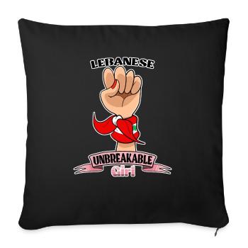 Lebanese Girl Unbreakable I Lebanese Heritage I - Sofa pillowcase 17,3'' x 17,3'' (45 x 45 cm) - black - Front