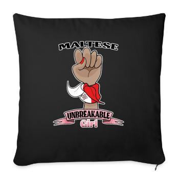 Fille maltaise incassable I Héritage maltais I - Housse de coussin décorative 45 x 45 cm - noir - Devant