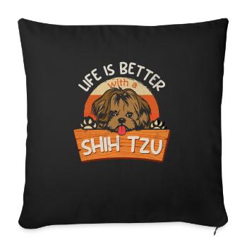Cute Shih Tzu Shihtzu Dog Dog Motif Sweeter - Sofa pillowcase 17,3'' x 17,3'' (45 x 45 cm) - black - Front