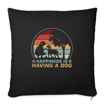 Chien Chien Amour Bonne Chance Propriétaires de Chiens Chiens - Housse de coussin décorative 45 x 45 cm - noir - Devant