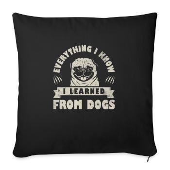 Cute Pug Dog Pugs Pug Dog Dog Motif Sweeter - Sofa pillowcase 17,3'' x 17,3'' (45 x 45 cm) - black - Front