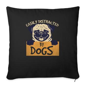 Cute Pug Dog Pugs Pug Dog Dog Motif Sweeter - Sofa pillowcase 17,3'' x 17,3'' (45 x 45 cm) - black - Front