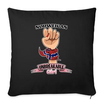 Norwegian Girl Unbreakable I Norwegian Heritage - Sofa pillowcase 17,3'' x 17,3'' (45 x 45 cm) - black - Front