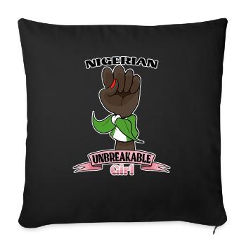 Nigerian Girl Unbreakable I Nigerian Heritage I - Sofa pillowcase 17,3'' x 17,3'' (45 x 45 cm) - black - Front