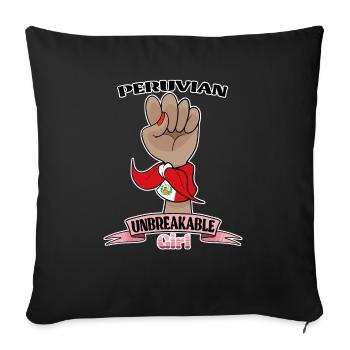 Peruvian Girl Unbreakable I Peruvian Heritage I - Sofa pillowcase 17,3'' x 17,3'' (45 x 45 cm) - black - Front
