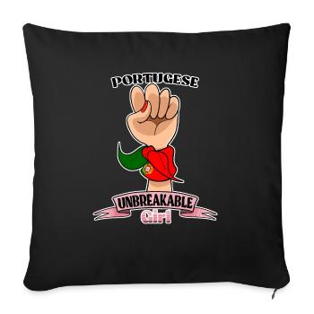 Fille portugaise Unbreakable Héritage portugais - Housse de coussin décorative 45 x 45 cm - noir - Devant