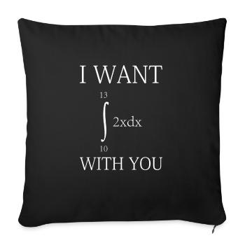 Vouloir... Avec vous Drôle de formule mathématique - Housse de coussin décorative 45 x 45 cm - noir - Devant