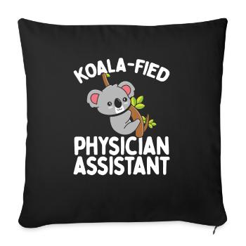 Assistant médical PA Koalafied PA Diplôme d’étudiant PA - Housse de coussin décorative 45 x 45 cm - noir - Devant