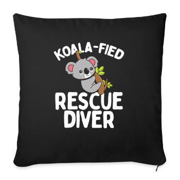 Licensed Rescue Diving Koala Rescue Scuba Dive - Sofakissenbezug 45 x 45 cm - Schwarz - Vorne