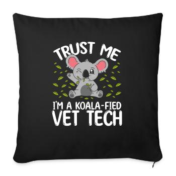 Koalafied Veterinary Tech Koala Vet Tech - Sofakissenbezug 45 x 45 cm - Schwarz - Vorne