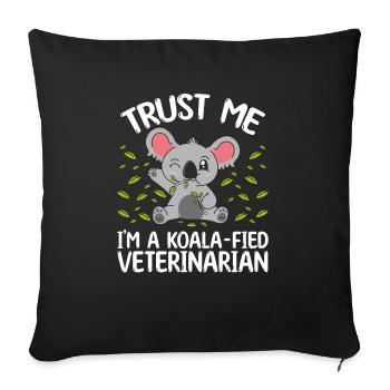 Veterinary Technician Koalafied Veterinarian - Sofakissenbezug 45 x 45 cm - Schwarz - Vorne