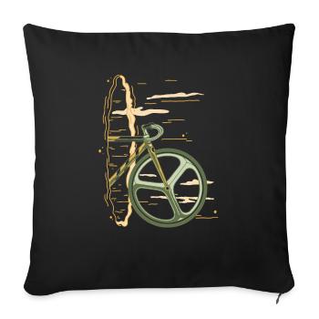 Portail vélo trou noir pour vélos - Housse de coussin décorative 45 x 45 cm - noir - Devant