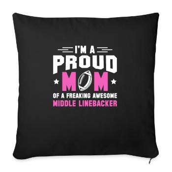 Chez une fière maman d’un linebacker du milieu - Housse de coussin décorative 45 x 45 cm - noir - Devant
