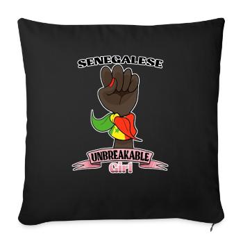 Senegalese Girl Unbreakable Senegalese Heritage - Sofa pillowcase 17,3'' x 17,3'' (45 x 45 cm) - black - Front