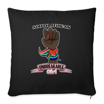 Fille sud-africaine Incassable I Heritage South - Housse de coussin décorative 45 x 45 cm - noir - Devant