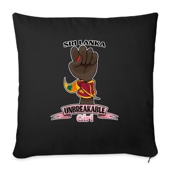 Sri Lanka Girl Unbreakable Sri Lanka Heritage Sri - Sofa pillowcase 17,3'' x 17,3'' (45 x 45 cm) - black - Front