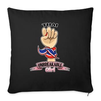 Fille thaïlandaise incassable I Héritage thaïlandais I Thaïlande - Housse de coussin décorative 45 x 45 cm - noir - Devant